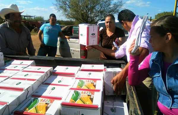 Reciben fertilizante  400 campesinos antorchistas  de Pinos, Guadalupe y Trancoso