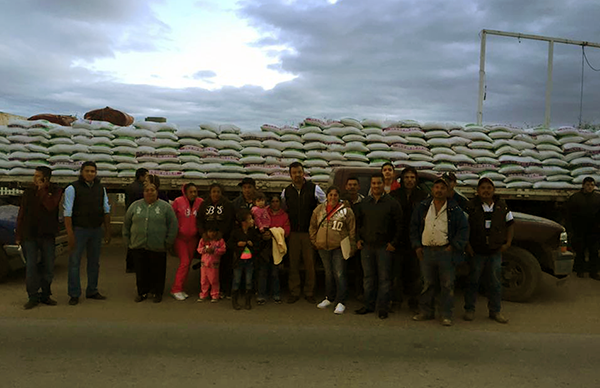 Reciben fertilizante  200 campesinos antorchistas de Loreto