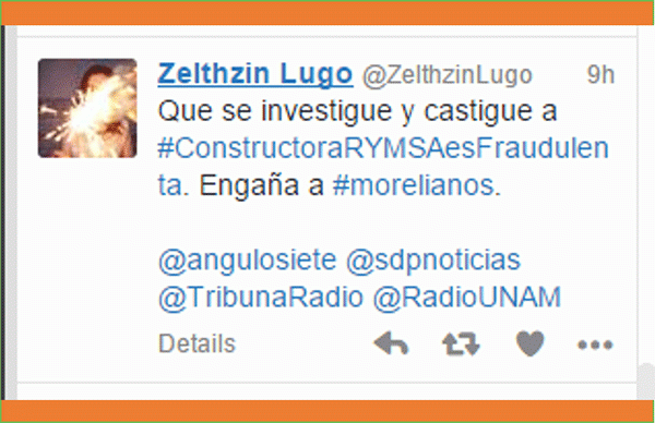 Con hashtag #ConstructoraRYMSAesFraudulenta dan a conocer mañas de Marx Trejo Trejo