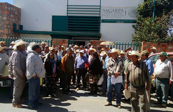 Campesinos de Fresnillo agremiados a Antorcha  piden a SAGARPA  sean incluidos en apoyo con  agroinsumos