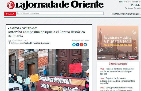 Opinión de Aquiles Montaño: Señores de La Jornada de Oriente: exigimos que se diga la verdad