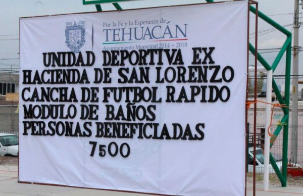 Inaugura Antorcha unidad deportiva en Tehuacán