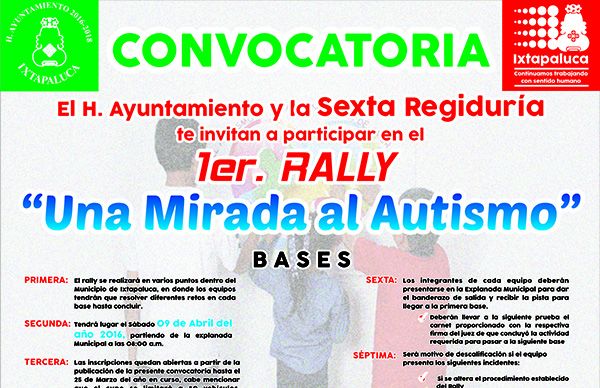 Llevarán a cabo primer Rally Una mirada al autismo