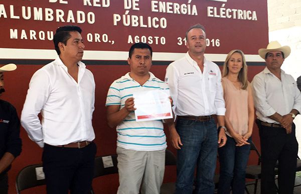  Inauguran red de energía eléctrica en El Marqués