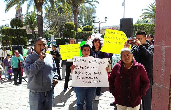  Por incumplimientos del alcalde se manifiestan cadereytenses  