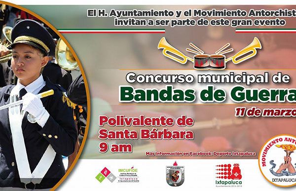  Anuncian eliminatoria municipal de bandas de guerra 