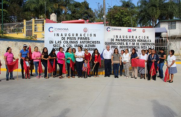 Inauguran Pisos Firmes y Pavimentación Hidráulica en colonias de Córdoba