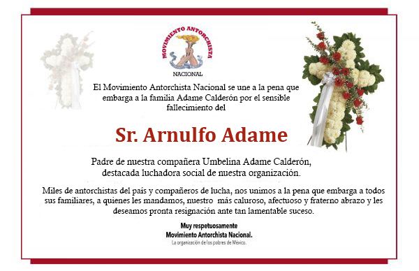 Esquela: Sr.Arturo Adame 