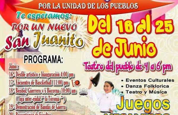 En San Juanito realizarán Feria Patronal Regional Por la Unidad de los Pueblos