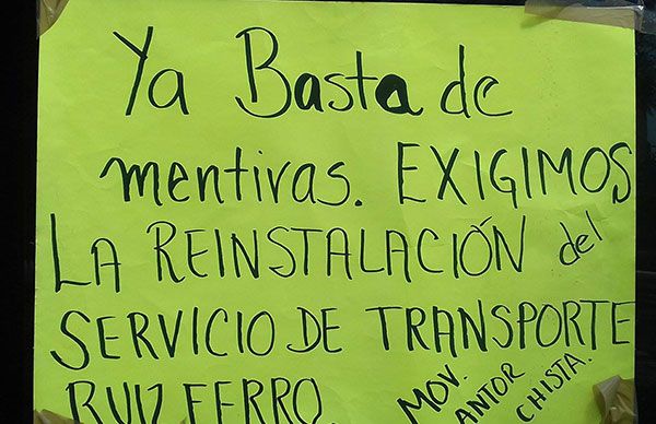 Colonos exigen la reinstalación de transporte a la Secretaría de Comunicaciones 