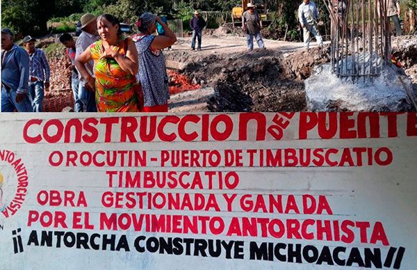 Con una inversión de 5 millones se reconstruye el puente Orocutín-Puerto de Timbuscatío-Timbuscatío