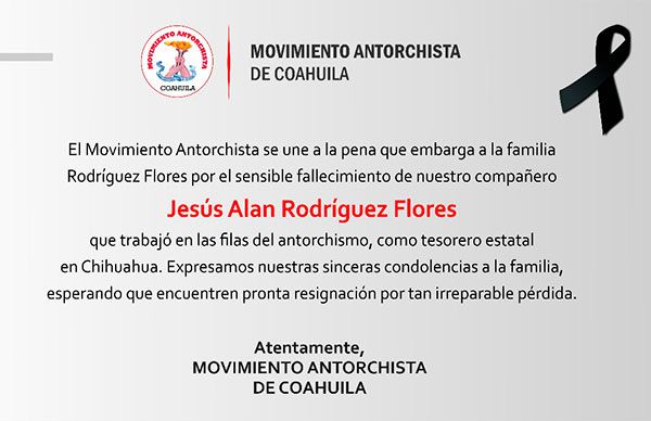 Esquela: Jesús Alan Rodríguez Flores 