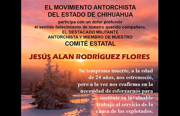 Esquela: Jesús Alan Rodríguez Flores 