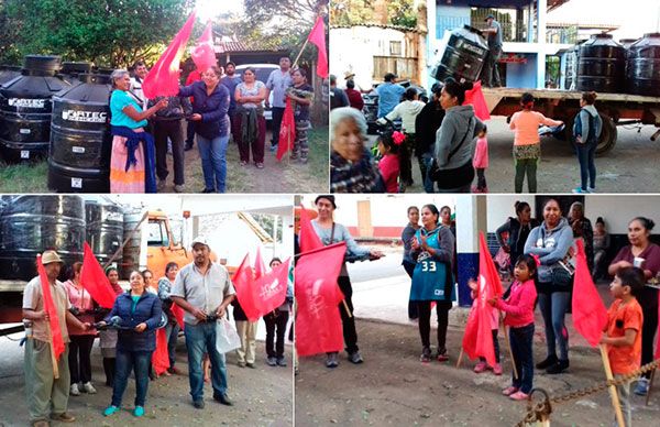 Entrega Antorcha tinacos en beneficio de comunidades de La Cañada de los 11 Pueblos