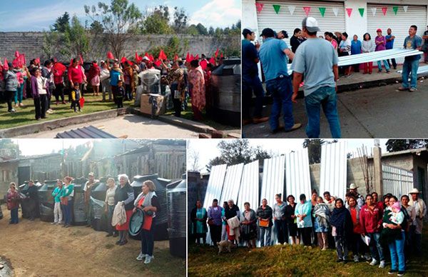 Reciben más de 500 familias de La Meseta Purépecha y Ario de Rosales tinacos y láminas galvanizadas para mejorar sus condiciones de vivienda