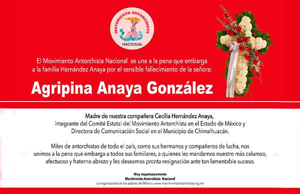 Esquela: Agripina Anaya González