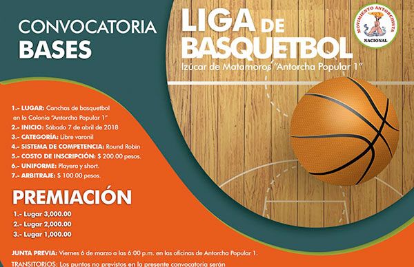 Invita Antorcha a liga de baloncesto en Izúcar - Movimiento Antorchista  Nacional