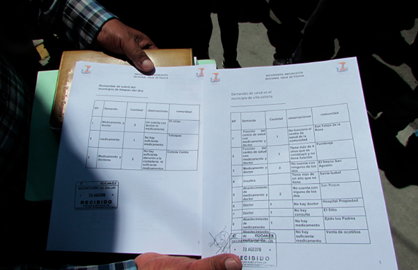 Antorchistas solicitan mejores condiciones médicas para comunidades y municipios del Valle de Toluca