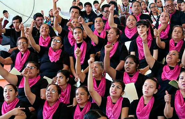 Antorchistas tamaulipecos participan en el Concurso Nacional de Coros 