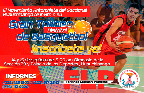 Anuncian torneo de basquetbol en Huauchinango - Movimiento Antorchista  Nacional