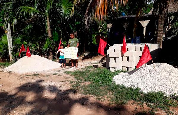 Antorcha entrega apoyo de vivienda en comunidades rurales de Bacalar 
