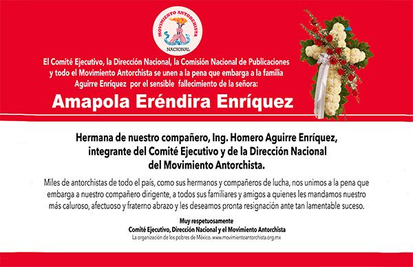 Esquela: Amapola Eréndira Enríquez