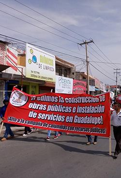 En Guadalupe, represión y calumnias en vez de obras