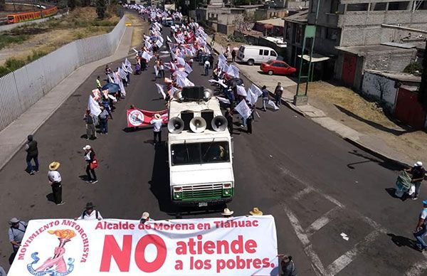 Marchan 2 mil antorchistas en Tláhuac; logran cita con alcalde
