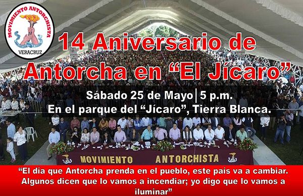 Antorchistas celebrarán 14 años de lucha en el Jícaro