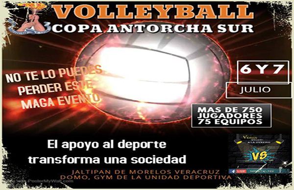 Antorcha realiza 2do torneo de Voleibol en Jáltipan 