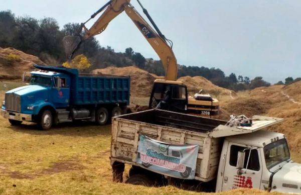 Construyen jagüey para captación de agua en Ixtapaluca