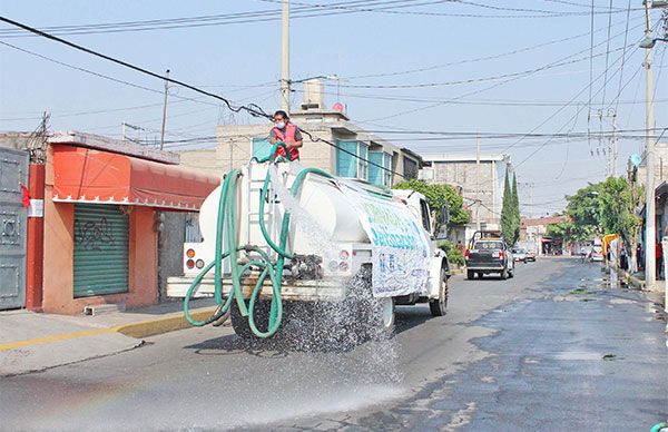 Chimalhuacán refuerza sanitización de vialidades