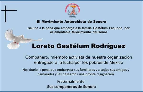 Esquela: Loreto Gastélum Rodríguez 