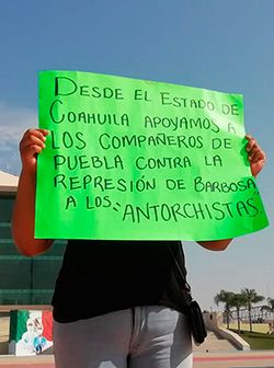 Coahuila, firme al llamado camaradas poblanos