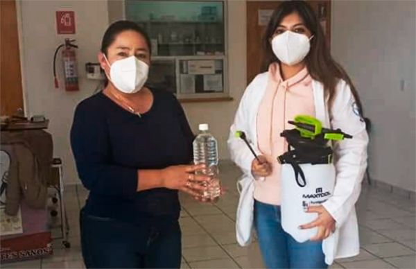 Sanitizan áreas públicas en Cañada Morelos