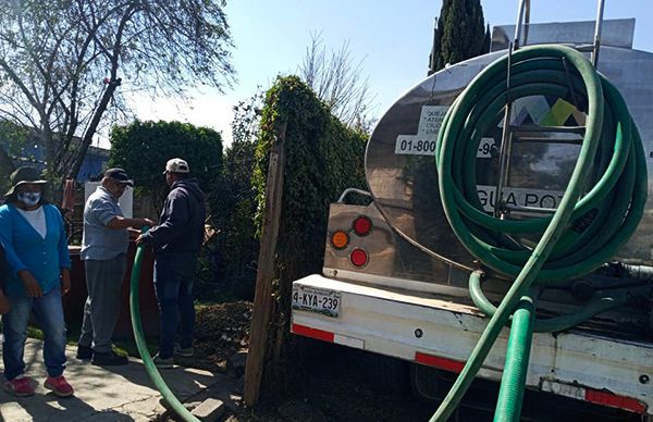 Gestionan pipas de agua potable para colonia Lomas de San Pablo de Chalco