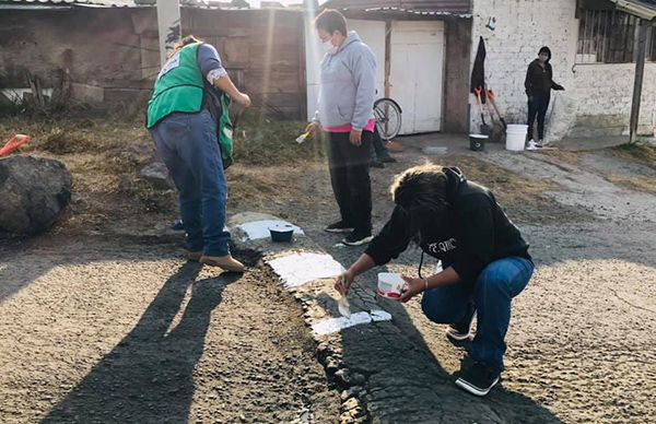 Para mejorar espacios, Antorcha en Chalco realiza faenas de limpieza