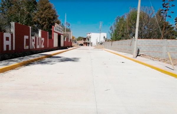 Inaugura alcalde antorchista pavimentación en Rancho la Cruz, Mexquitic