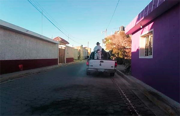 Refuerzan sanitización en cabecera municipal de Cañada Morelos