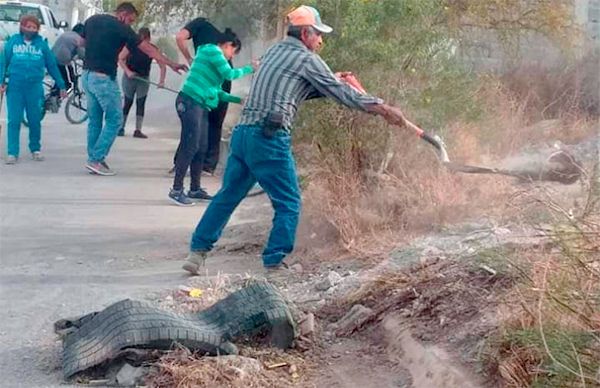 Antorchistas de Parras realizan faena