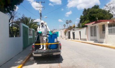 Continúa desinfección de lugares públicos en Atexcal