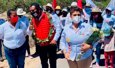 Miguel Romero, candidato por la coalición PRI y CP, continúa visitando las comunidades de Mexquitic