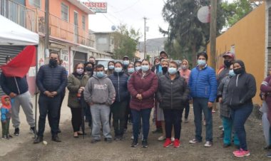 Promete delegación de La Presa pavimentación para colonia antorchista