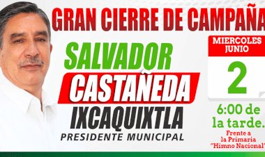 Invita candidato del PRI en Ixcaquixtla a cierre de campaña