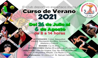 Club Espartaco La Paz, realizará curso de verano 