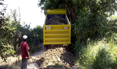 Citricultores rehabilitan camino saca cosecha en Misantla