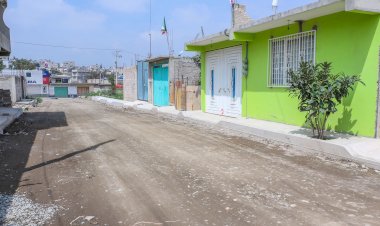 Avanzan obras de mejoramiento de calles en el Ejido Santa María