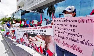 Instalan antorchistas plantón permanente en Campeche