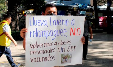 Manifiestan jóvenes su rechazo a las clases presenciales, sin ser inmunizados