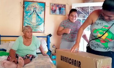 Entregan apoyos a mujer de la tercera edad en San Pedro